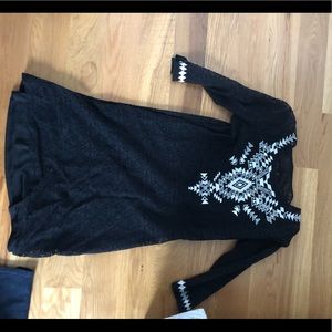 Black dress with woven detail, great for work!